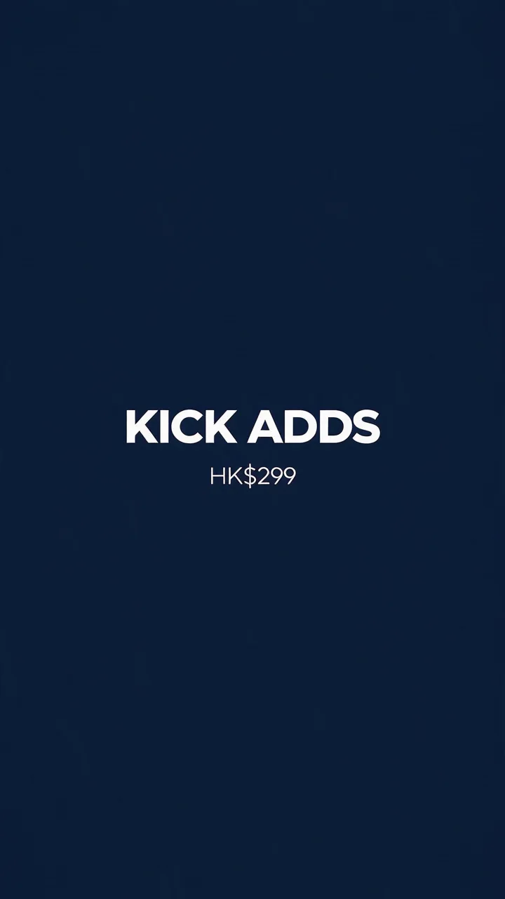 Second end card attempt with the brand spelled letter by letter, still reading KICK ADDS