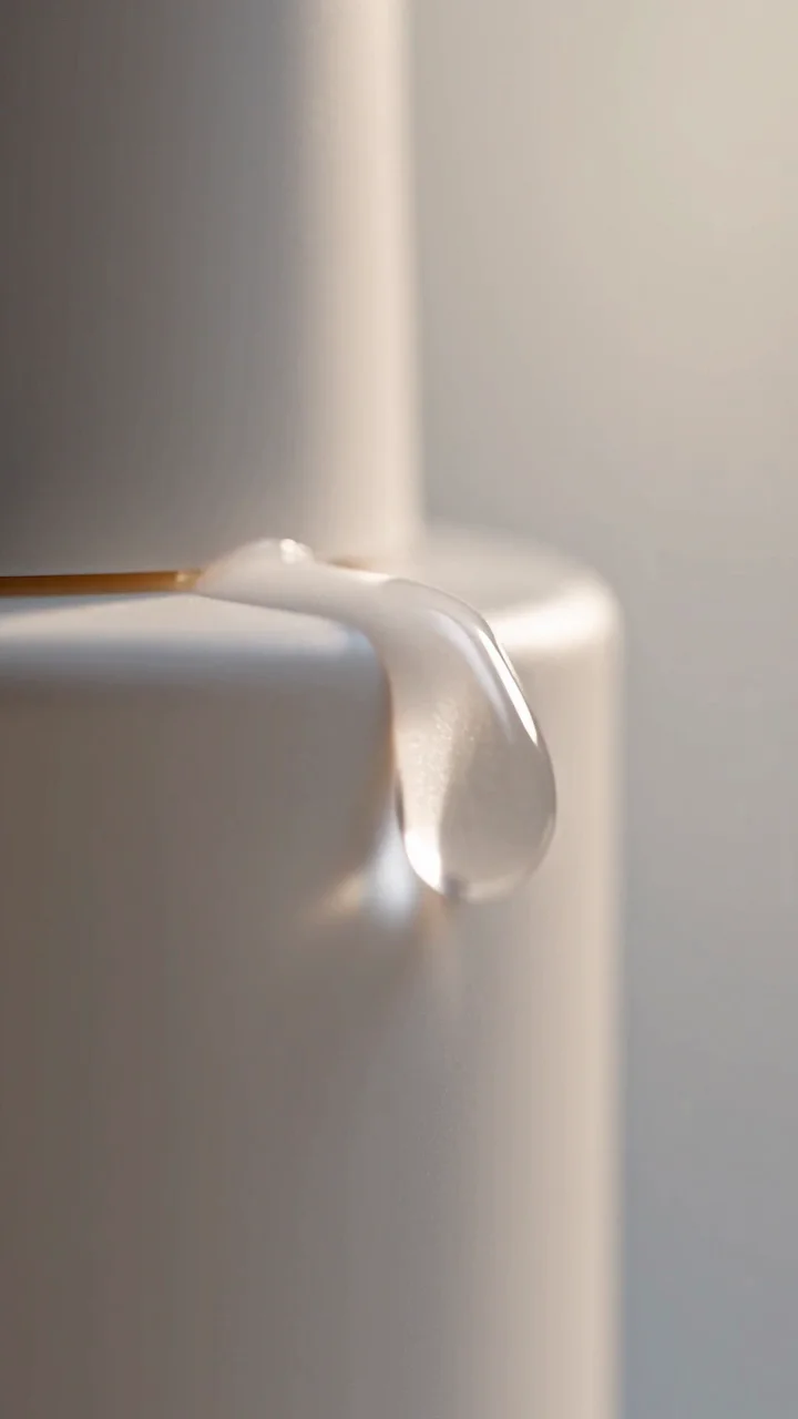 Plain unbranded serum bottle rendered clean with an empty label