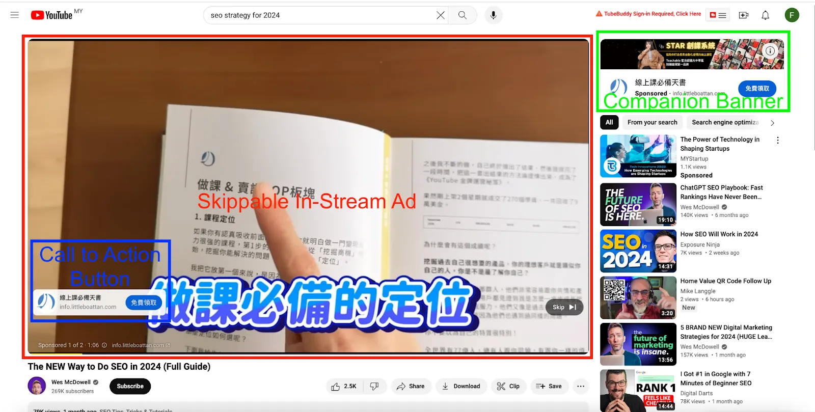 Skippable in-stream ad